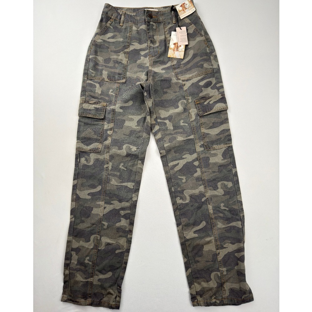 Sincerely‎ Jules Camo Cargo Pants High Waist Straight Leg Size 3/25